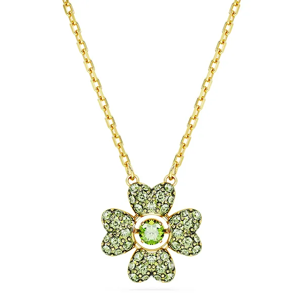 Dây Chuyền Nữ Swarovski Idyllia Pendant Clover, Green, Gold-Tone Plated 5671144 Màu Vàng/Xanh