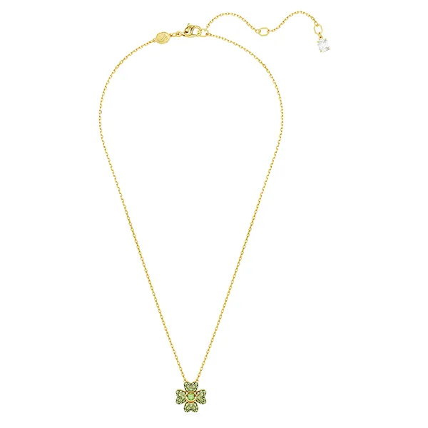 Dây Chuyền Nữ Swarovski Idyllia Pendant Clover, Green, Gold-Tone Plated 5671144 Màu Vàng/Xanh