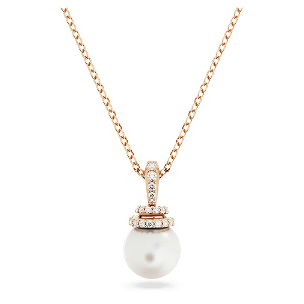 Dây Chuyền Nữ Swarovski Originally Pendant Crystal Pearl White Rose Gold Tone Plated 5669523 Màu Trắng/ Vàng Hồng