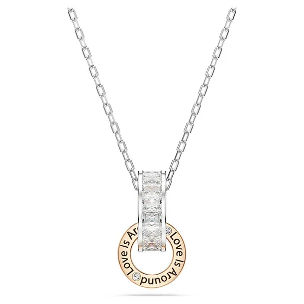 Dây Chuyền Swarovski Connexus Pendant Mixed Cuts, Love Is Around, White, Mixed Metal Finish 5691179 Màu Bạc