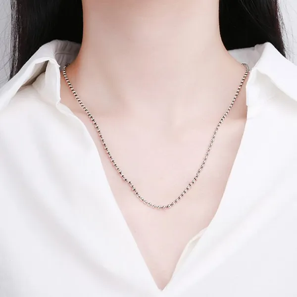 Dây Chuyền Unisex Lili Jewelry Bạc Thái Dạng Hạt Bi Tròn Hot Trend Bản 2.5mm LILI_637424 Màu Bạc Size 40