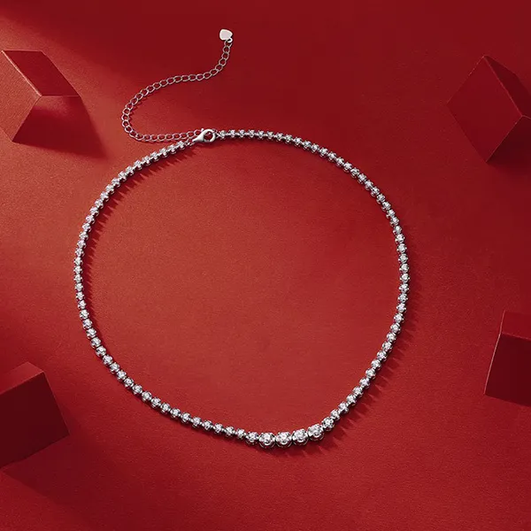 Dây Chuyền Unisex Lili Jewelry Dạng Chuỗi Đính Kim Cương Moissanite Laverna LILI_053811 Màu Bạc