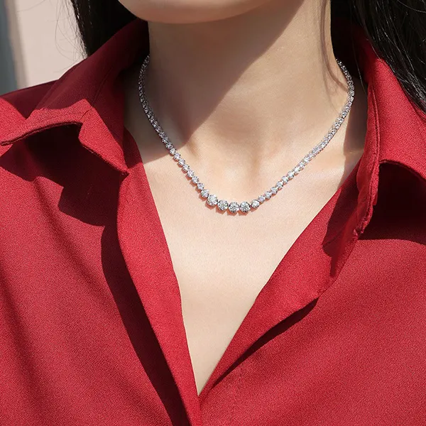 Dây Chuyền Unisex Lili Jewelry Dạng Chuỗi Đính Kim Cương Moissanite Laverna LILI_053811 Màu Bạc