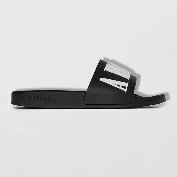 Dép Nam Amiri Logo Pool Slide Black FF001 Màu Đen Size 40 - Dép - Vua Hàng Hiệu