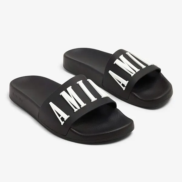 Dép Nam Amiri Logo Pool Slide Black FF001 Màu Đen Size 40 - Dép - Vua Hàng Hiệu