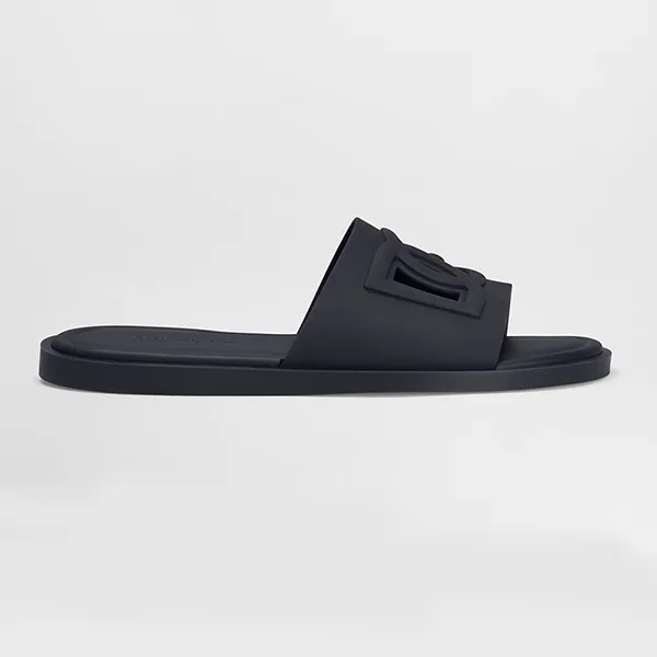 Dép Nam Dolce & Gabbana D&G Black Rubber Slides CS2215 Màu Xanh Đen Size 42