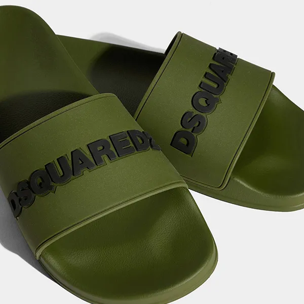 Dép Nam Dsquared2 Logo Slides In Green M1845 Màu Xanh Lục Size 39 - Dép - Vua Hàng Hiệu