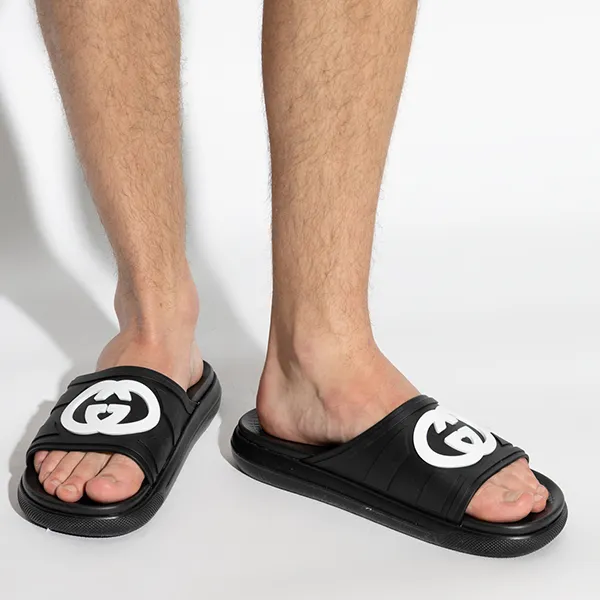 Dép Nam Gucci Black Rubber Slides 780296 Màu Đen Size 5