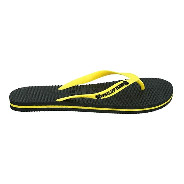 Dép Xỏ Ngón Nam Philipp Plein Flip Flops IMPS904 Màu Đen Vàng Size 42