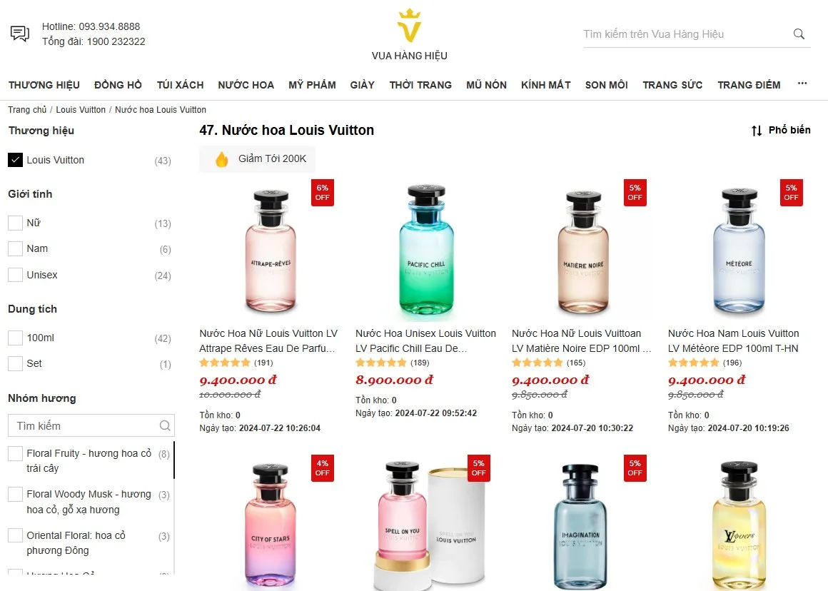 Mua nước hoa Louis Vuitton chính hãng trên Vua Hàng Hiệu 