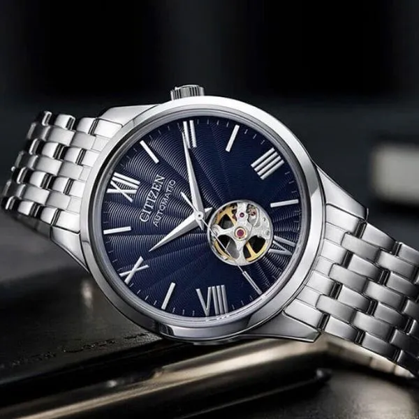 Đồng Hồ Nam Citizen Automatic Blue Dial Men Watch NH9130-84L Màu Bạc Xanh