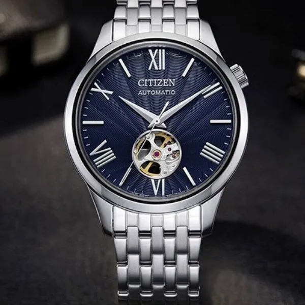Đồng Hồ Nam Citizen Automatic Blue Dial Men Watch NH9130-84L Màu Bạc Xanh