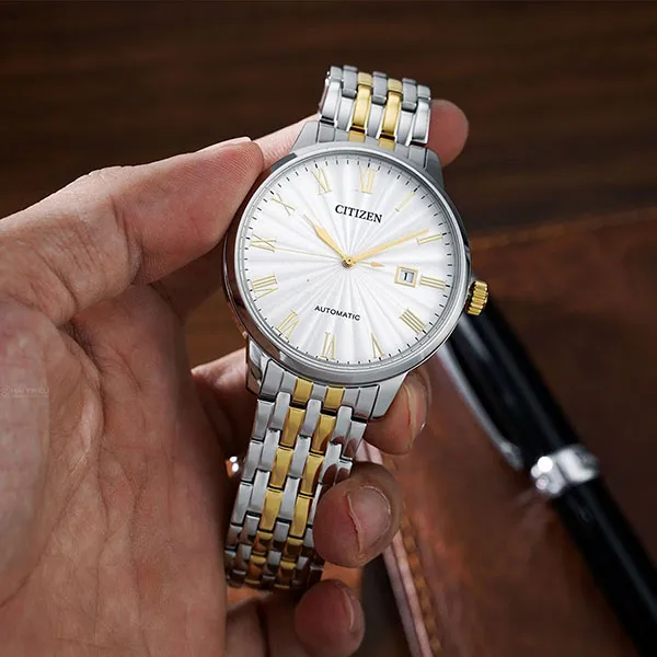Đồng Hồ Nam Citizen Automatic Sapphire 50m Dual Tone NJ0084-59A Màu Vàng Trắng - Đồng hồ - Vua Hàng Hiệu
