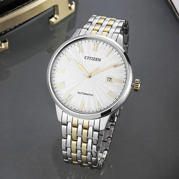 Đồng Hồ Nam Citizen Automatic Sapphire 50m Dual Tone NJ0084-59A Màu Vàng Trắng - Đồng hồ - Vua Hàng Hiệu
