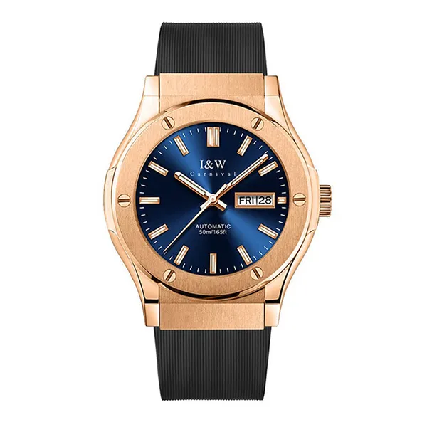 Đồng Hồ Nam I&W Carnival 42mm IW55851GT-DS (IW55851G11) Automatic Màu Xanh/ Vàng Hồng