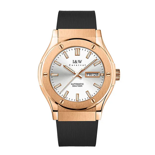 Đồng Hồ Nam I&W Carnival 42mm IW55851GT-DS (IW55851G7) Automatic Màu Đen/ Vàng Hồng