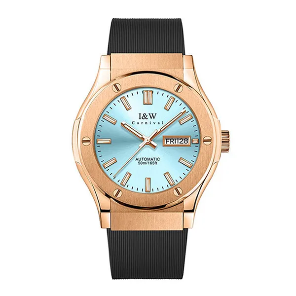 Đồng Hồ Nam I&W Carnival 42mm IW55851GT-DS (IW55851G9) Automatic Màu Xanh/ Vàng Hồng