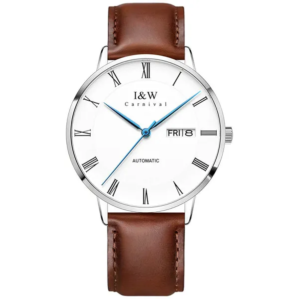 Đồng Hồ Nam I&W Carnival IW8861G-DD – Automatic (IW8861G14) Màu Nâu Bạc
