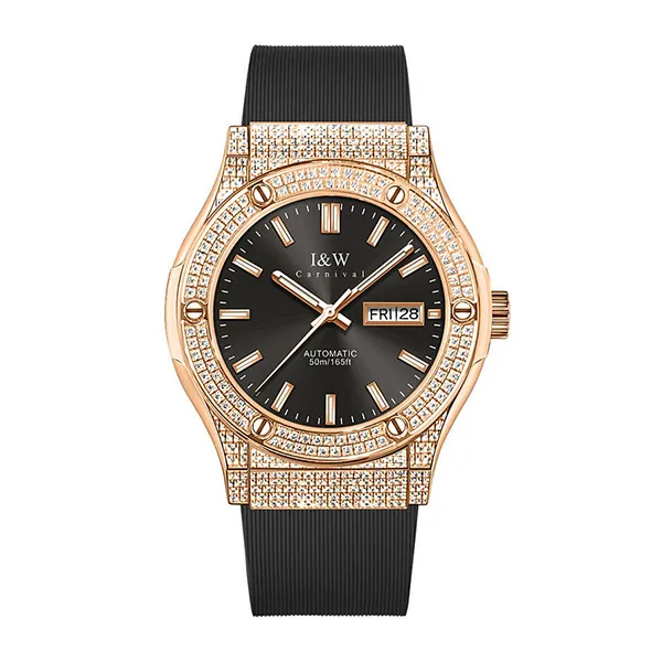 Đồng Hồ Nam I&W Carnival Silicon Strap Automatic IW55851GD-DS (IW55851G44) Màu Đen Vàng Hồng