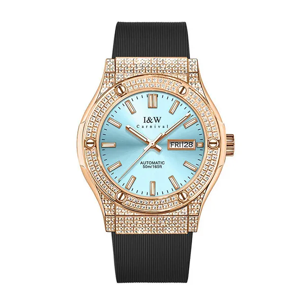 Đồng Hồ Nam I&W Carnival Silicon Strap Automatic IW55851GD-DS (IW55851G45) Màu Xanh Vàng Hồng