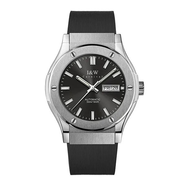 Đồng Hồ Nam I&W Carnival Silicon Strap Automatic IW55851GD-DS (IW55851G50) Màu Bạc Phối Đen