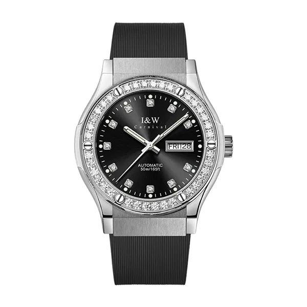 Đồng Hồ Nam I&W Carnival Silicon Strap Automatic IW55851GD-DS (IW55851G62) Màu Bạc Phối Đen