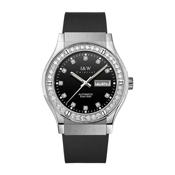 Đồng Hồ Nam I&W Carnival Silicon Strap Automatic IW55851GD-DS (IW55851G64) Màu Bạc Phối Đen