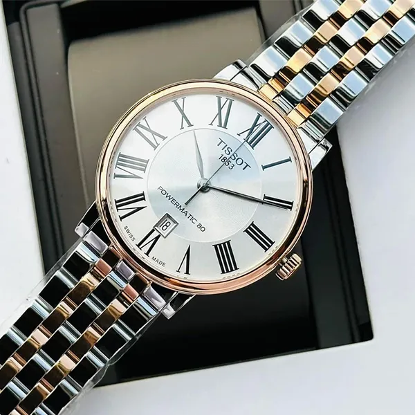 Đồng Hồ Nam Tissot Carson Automatic Silver Dial Two-tone T122.407.22.033.00 Màu Bạc Vàng Hồng