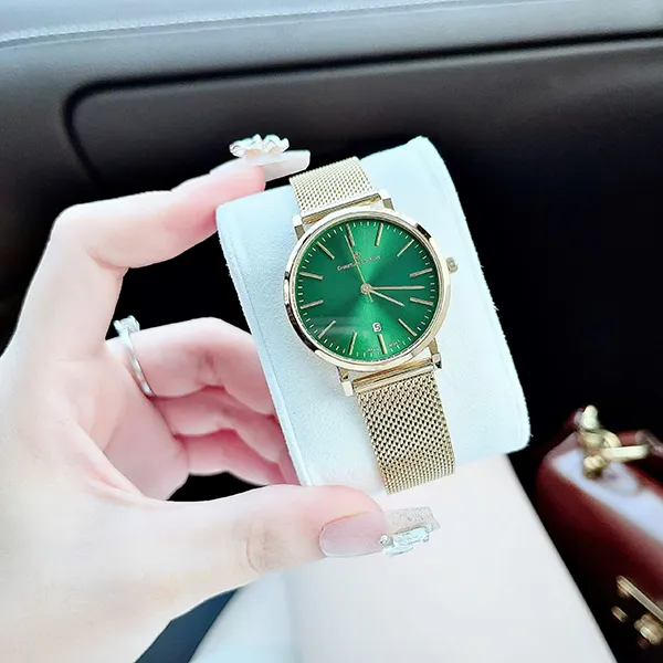 Đồng Hồ Nữ Christian Van Sant Quartz CV4226 Màu Xanh Phối Vàng