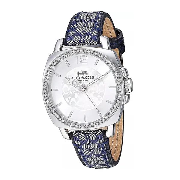Đồng Hồ Nữ Coach Boyfriend Signature Blue Leather Strap 14503149 Màu Xanh (Tặng Kèm Vòng Tay)