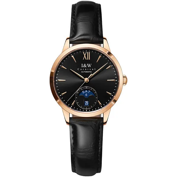 Đồng Hồ Nữ I&W Carnival IW527L-DD – Automatic (IW527L3) Màu Đen-Vàng Hồng
