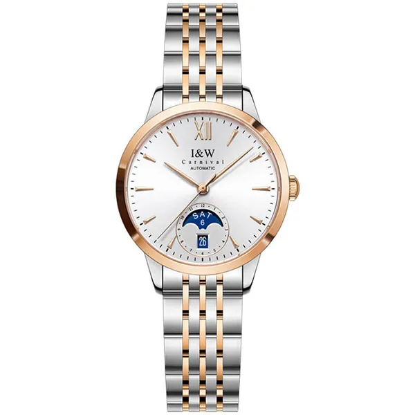 Đồng Hồ Nữ I&W Carnival IW527L-DT – Automatic (IW527L8) Màu Bạc-Vàng Hồng