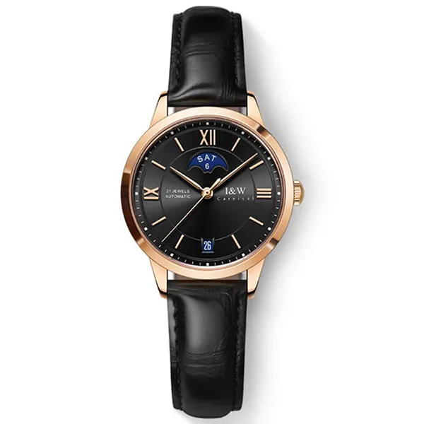 Đồng Hồ Nữ I&W Carnival IW528L-DD – Automatic (IW528L3) Màu Đen-Vàng Hồng