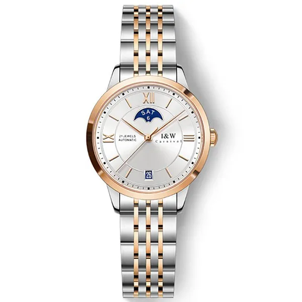 Đồng Hồ Nữ I&W Carnival IW528L-DT – Automatic (IW528L7) Màu Bạc-Vàng Hồng