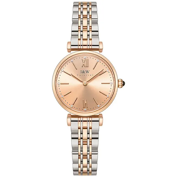 Đồng Hồ Nữ I&W Carnival IW562L-DT – Quartz (IW562L8) Màu Bạc Phối Vàng Hồng