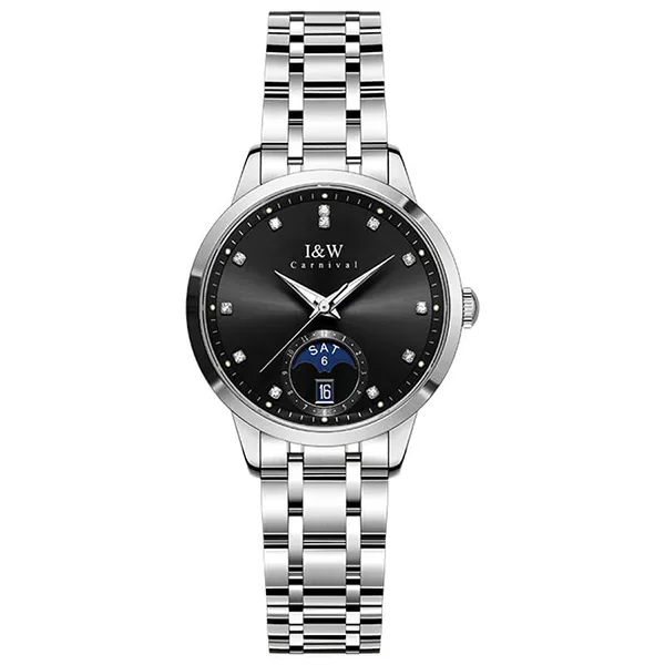 Đồng Hồ Nữ I&W Carnival IW625L-DT – Automatic (IW625L10) Màu Đen Bạc