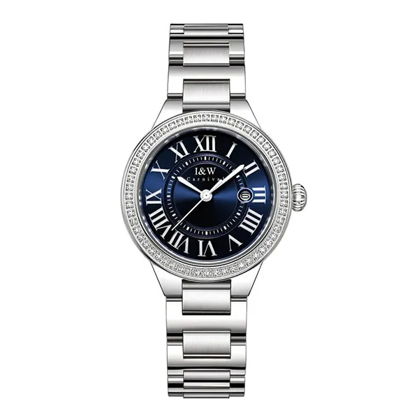 Đồng Hồ Nữ I&W Carnival Quartz IW635L-DT (IW635L1) Màu Bạc Phối Xanh Navy