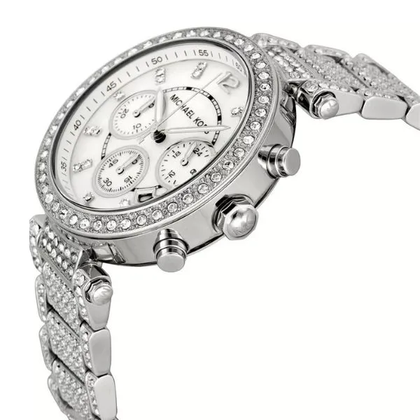 Đồng Hồ Nữ Michael Kors MK Parker Silver Tone Crystal Watch MK5572 Màu Bạc - Đồng hồ - Vua Hàng Hiệu