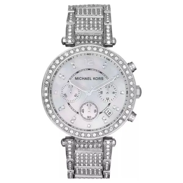 Đồng Hồ Nữ Michael Kors MK Parker Silver Tone Crystal Watch MK5572 Màu Bạc - Đồng hồ - Vua Hàng Hiệu
