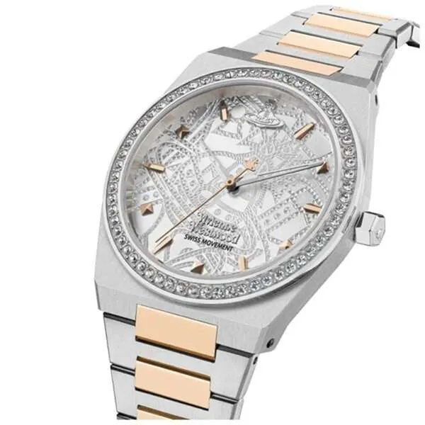 Đồng Hồ Nữ Vivienne Westwood Charterhouse Silver Pattern VV244WSSR Màu Bạc/ Vàng Hồng