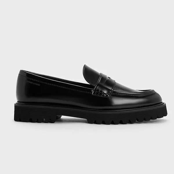 Giày Lười Nữ Charles & Keith CNK Kaiya Penny Loafers Black Box CK1-71720030 Màu Đen Size 39