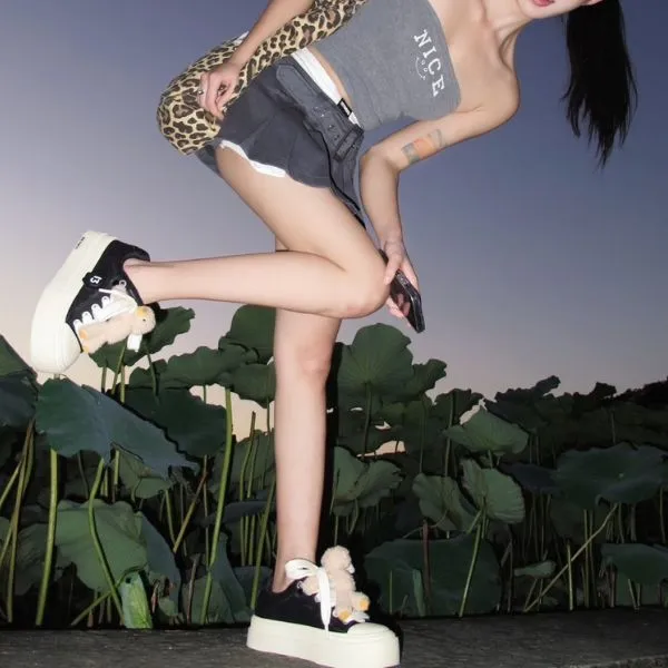 Giày Sneaker 13 De Marzo Bear Platform Sneakers Black Màu Đen Size 38 - Giày - Vua Hàng Hiệu