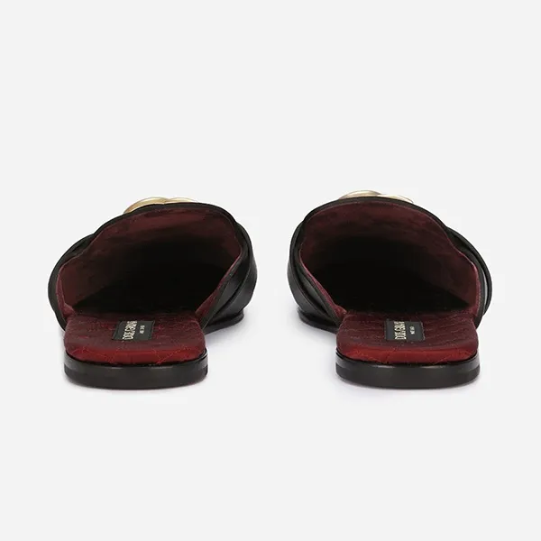 Giày Sục Dolce & Gabbana D&G Leather Loafers A80285AJ63480999 Màu Đen Size 5