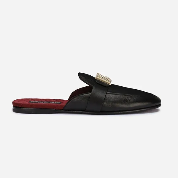 Giày Sục Dolce & Gabbana D&G Leather Loafers A80285AJ63480999 Màu Đen Size 5