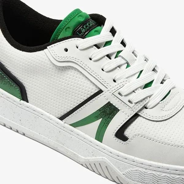 Giày Thể Thao Nam Lacoste Leather Spray Print Trainers 45SMA0127 Màu Trắng Xanh Size 39.5 - Giày - Vua Hàng Hiệu