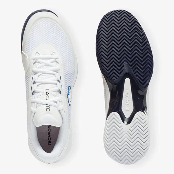 Giày Thể Thao Nam Lacoste Tech Point Tennis Shoes 224 1 SMA 48SMA0088 680 AED Màu Trắng Xanh Size 40.5