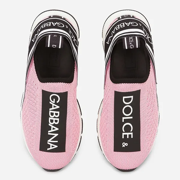 Giày Thể Thao Nữ Dolce & Gabbana D&G Sorrento Sneakers With Print D10723AH677 8B405 Màu Hồng Đen Size 36