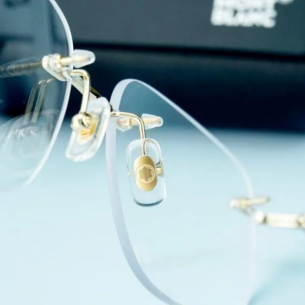 Gọng kính Nam Montblanc MB0071O-003 58 Màu Vàng Đen - Kính mắt - Vua Hàng Hiệu