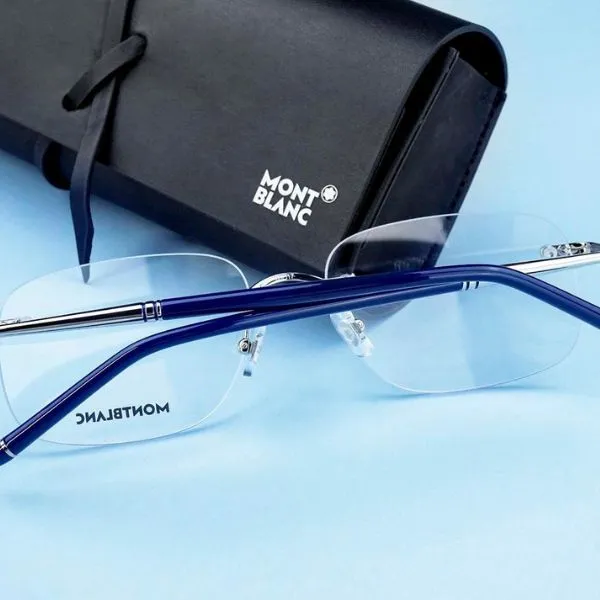 Gọng kính Unisex Montblanc MB0071O-005 56 Màu Xanh - Kính mắt - Vua Hàng Hiệu