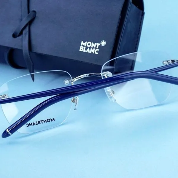 Gọng kính Unisex Montblanc MB0274O-003 53 Màu Trắng - Xanh - Kính mắt - Vua Hàng Hiệu